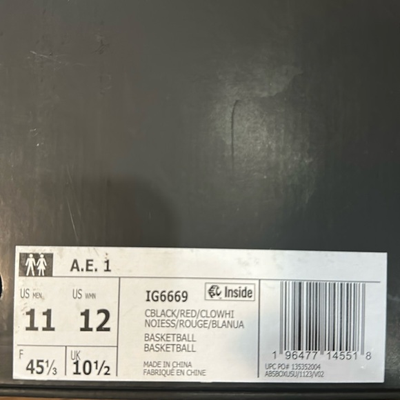 A.E.1 Red Adidas Anthony Edwards - Picture 6 of 10